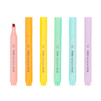 Lot de 6 surligneurs aux couleurs pastel (style macaron)
