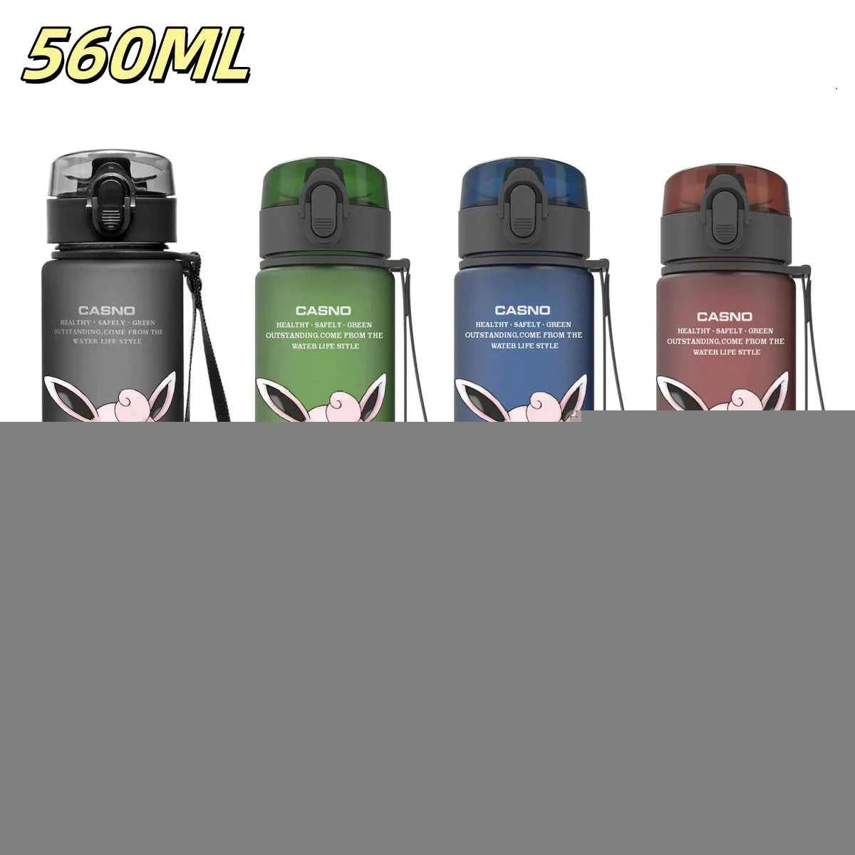 Bouteille d'eau 560 ML Anime Pokémon Pikachu Dracaufeu Miaouss, gourde en plastique portable