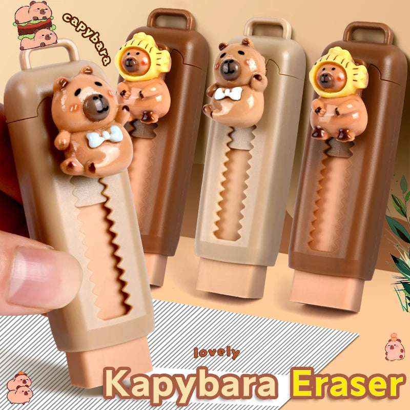 Gomme rétractable Kawaii motif Capybara