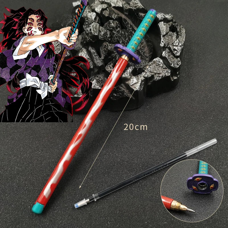 Nouveau stylo gel Demon Slayer (17 modèles) – Pointe 0,5 mm, encre noire - Motif Katana
