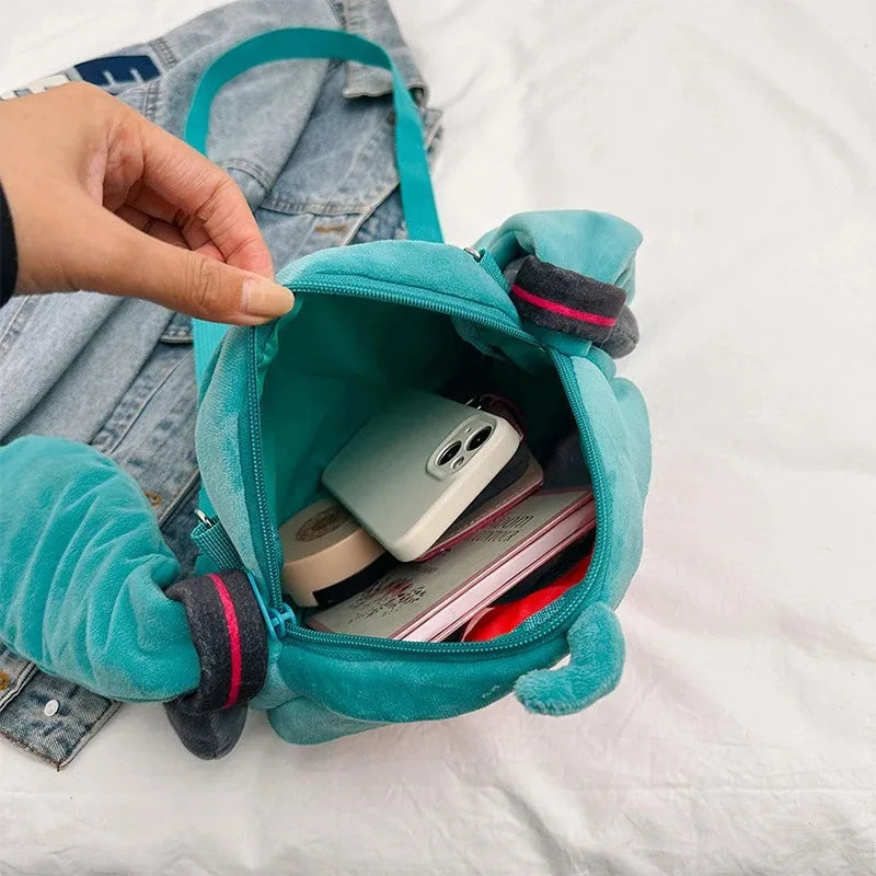 Sac Hatsune Miku – Modèle figurine en peluche « Q » (chibi) kawaii – Sac à bandoulière