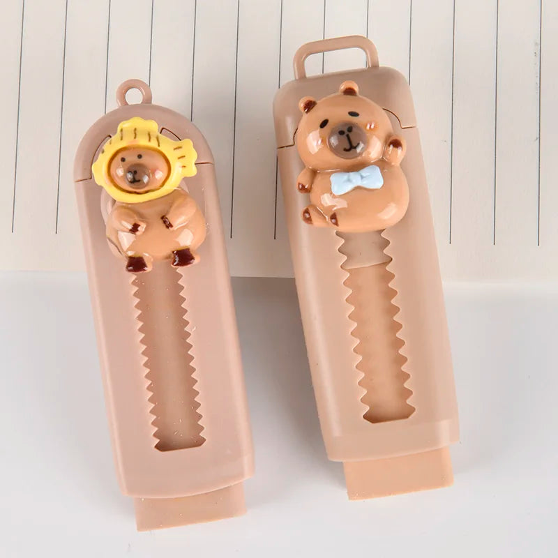 Gomme rétractable Kawaii motif Capybara