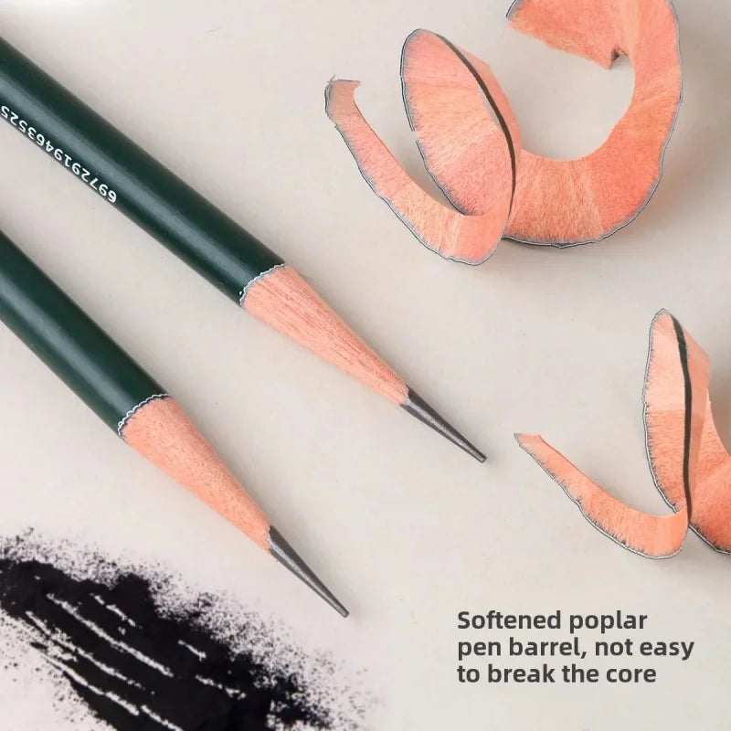 Ensemble de crayons de dessin (10, 12 ou 19 pièces) – Crayons à esquisse, graphite et fusain