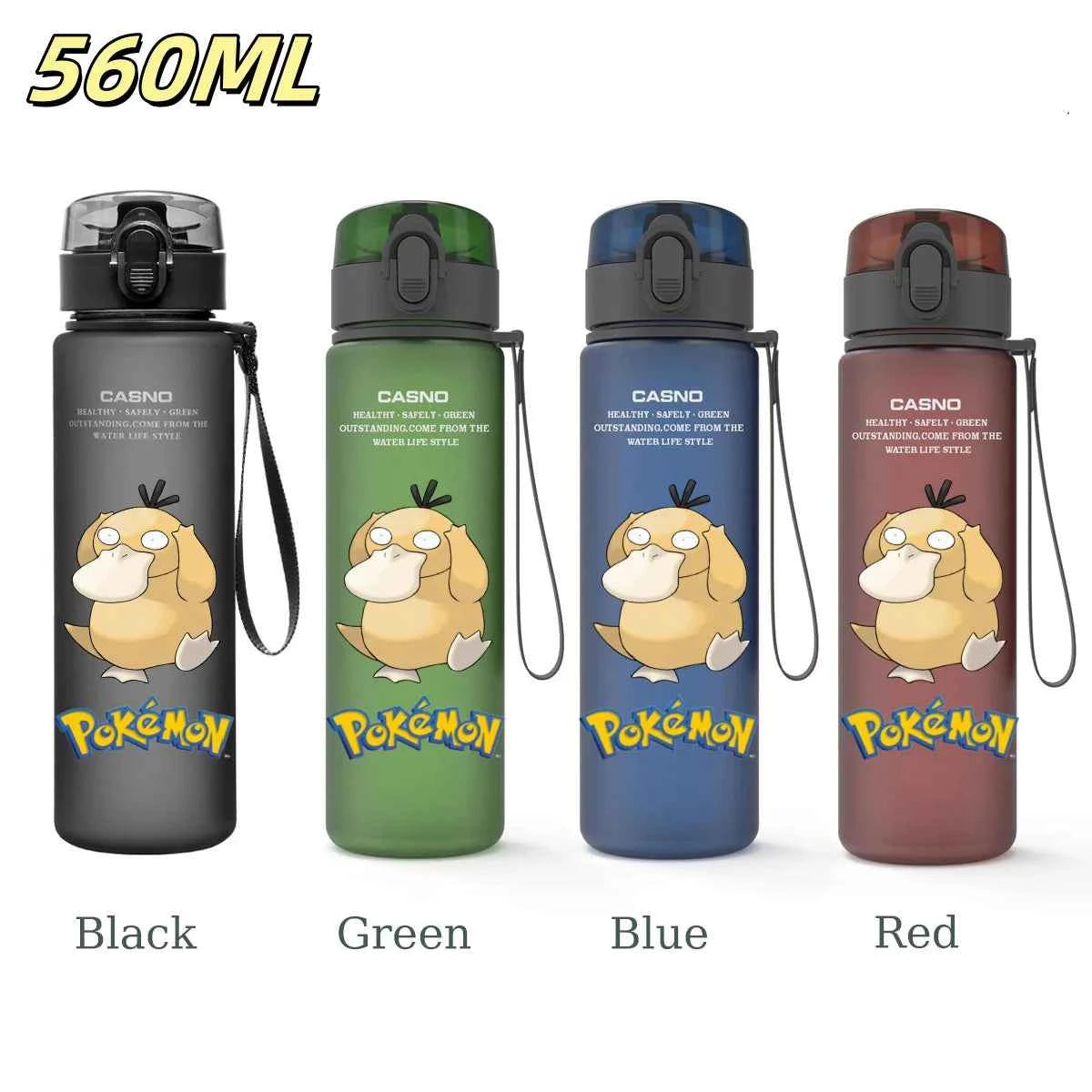 Bouteille d'eau 560 ML Anime Pokémon Pikachu Dracaufeu Miaouss, gourde en plastique portable