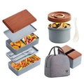Boîte à lunch compartimentée Untior, style Bento japonais, double compartiment, passe au micro-ondes, pour pique-nique, portable, pour enfants et travailleurs de bureau