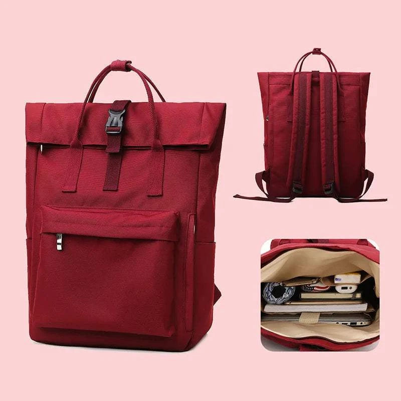 Sac à dos Oxford casual unisexe avec compartiment pour ordinateur portable 14 pouces, grande capacité 20-35 litres, bretelles rembourrées et poche filet extérieure.