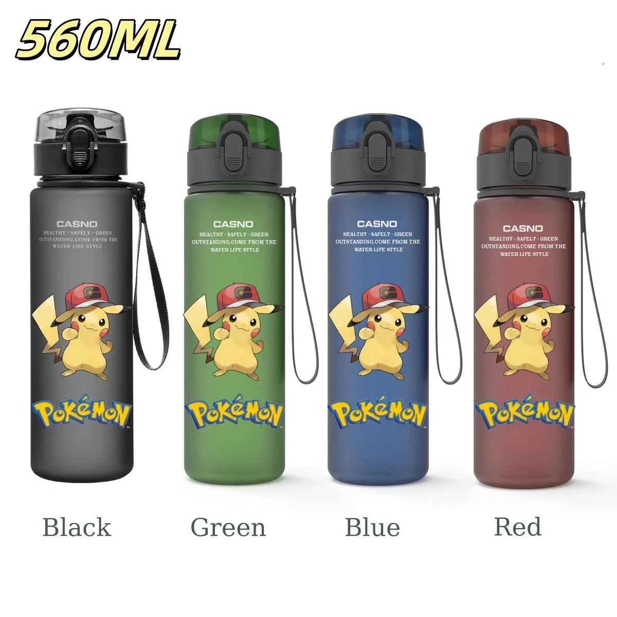 Bouteille d'eau 560 ML Anime Pokémon Pikachu Dracaufeu Miaouss, gourde en plastique portable