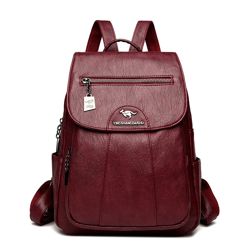 Sac à dos pour femme en cuir souple (5 coloris) – Style vintage.