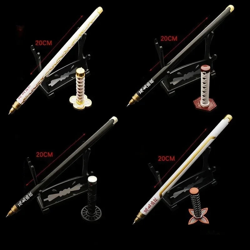 Nouveau stylo gel Demon Slayer (17 modèles) – Pointe 0,5 mm, encre noire - Motif Katana