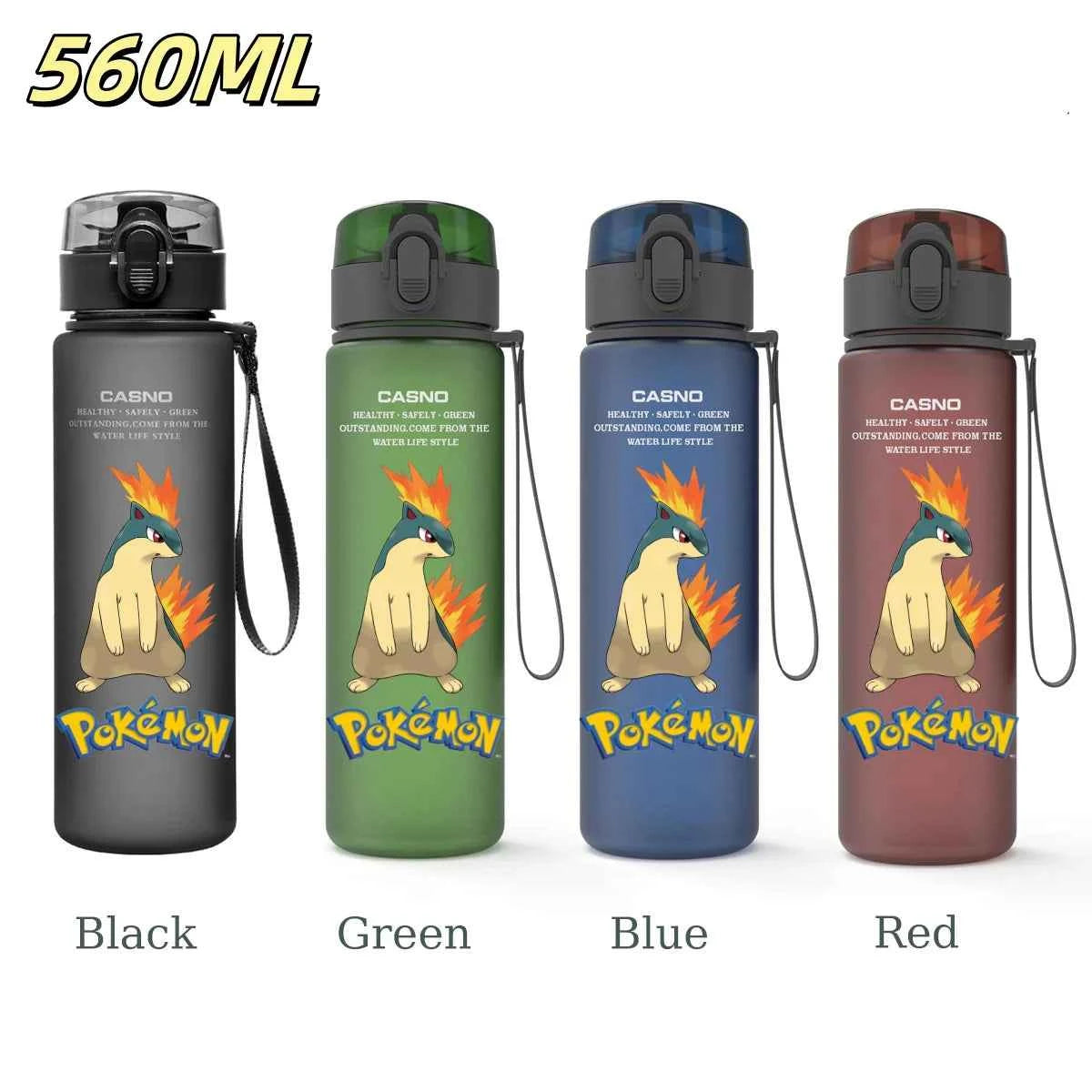 Bouteille d'eau 560 ML Anime Pokémon Pikachu Dracaufeu Miaouss, gourde en plastique portable
