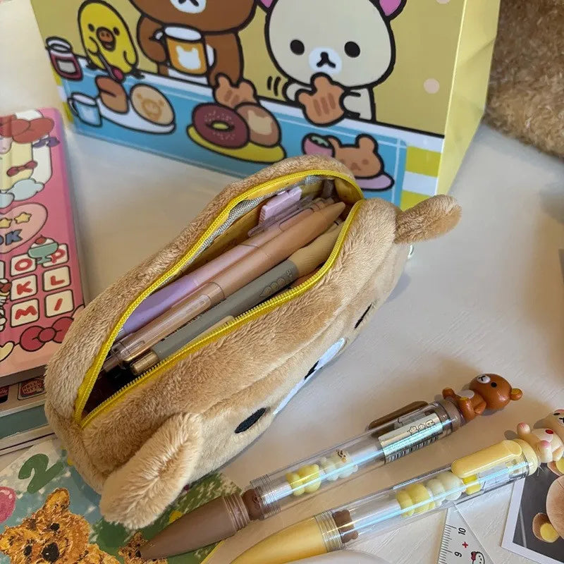 Trousse à crayons Kawaii tendance pour filles – Motif ours mignon.