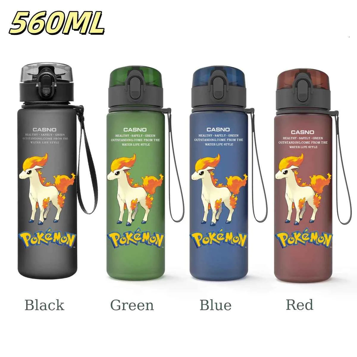 Bouteille d'eau 560 ML Anime Pokémon Pikachu Dracaufeu Miaouss, gourde en plastique portable