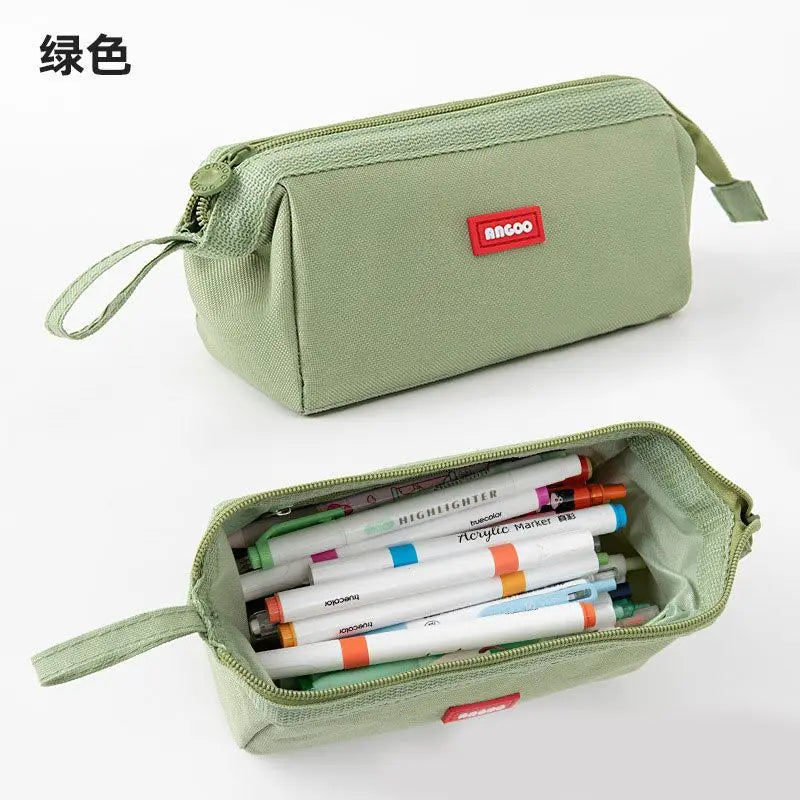 Trousse à crayons avec porte-stylo et étiquette – Trousse de rangement créative