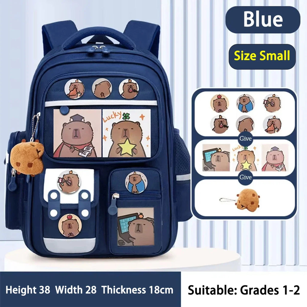Sac à dos scolaire Capybara imperméable et grande capacité