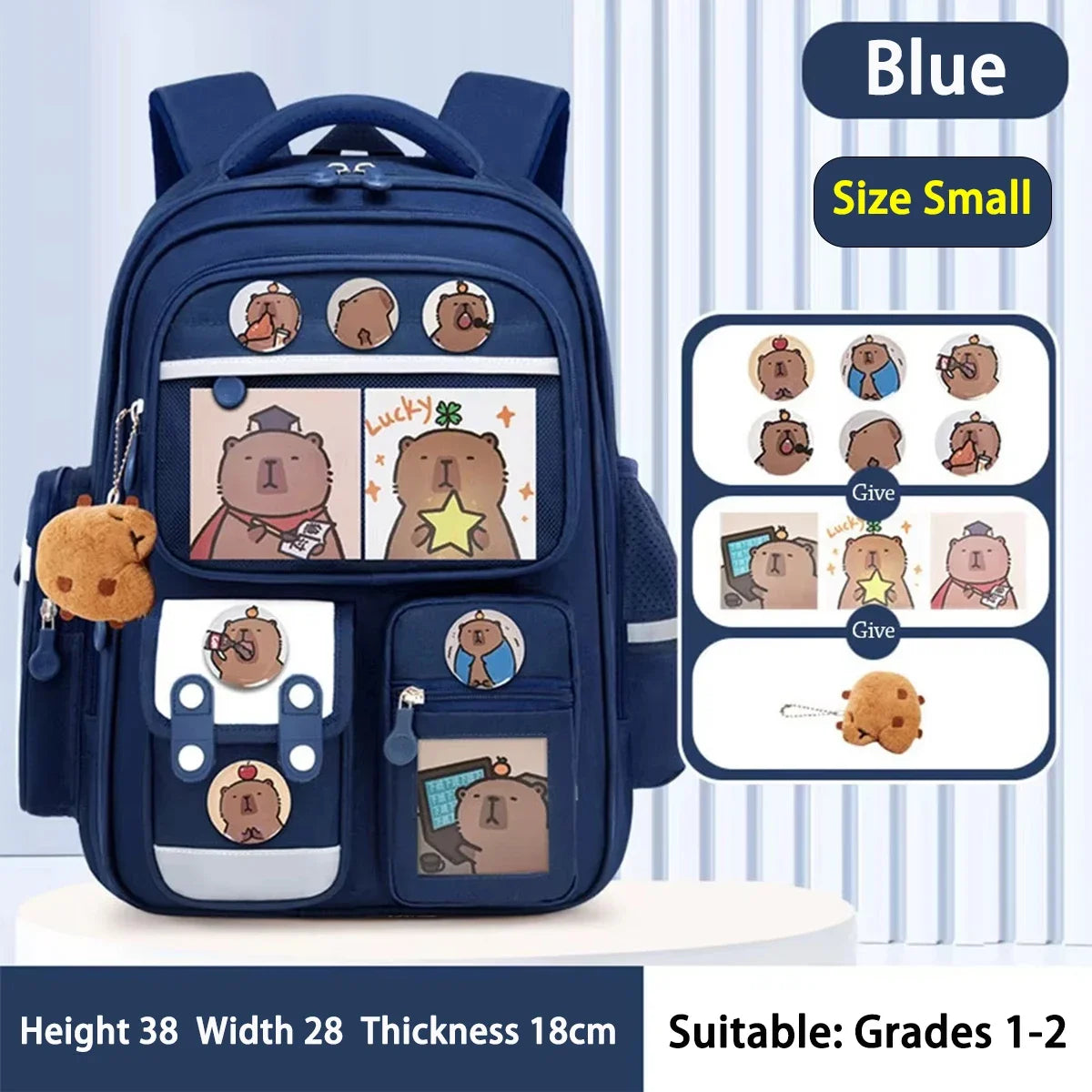 Sac à dos scolaire Capybara imperméable et grande capacité
