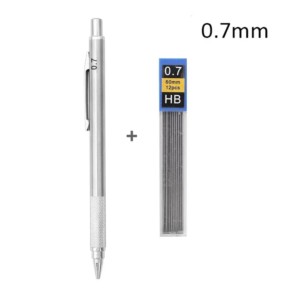 Ensemble de porte-mines métalliques (0,3 mm, 0,5 mm, 0,7 mm, 0,9 mm, 1,3 mm, 2,0 mm) – Mine HB