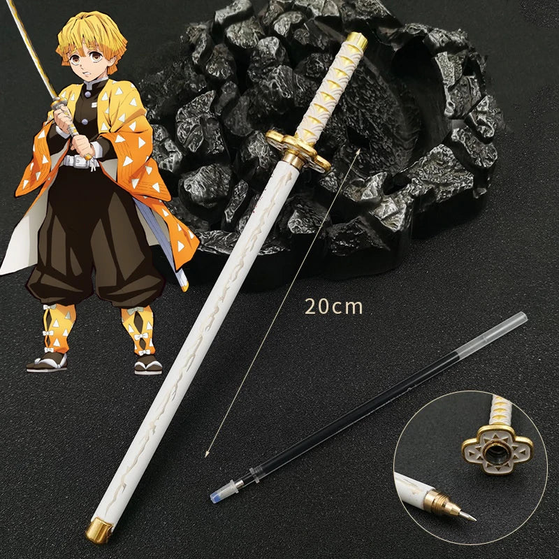 Nouveau stylo gel Demon Slayer (17 modèles) – Pointe 0,5 mm, encre noire - Motif Katana