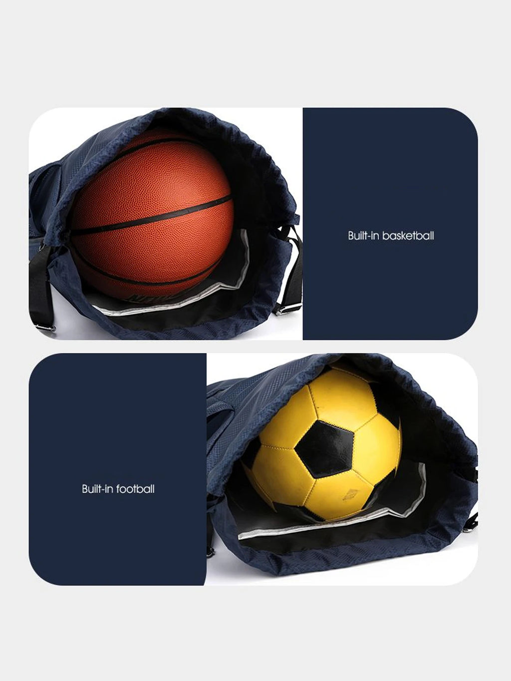 Sac de basketball, sac de natation, sac de rangement femme à séparation sec/humide, sac à dos à cordon pour entraînement