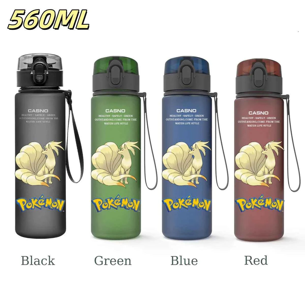 Bouteille d'eau 560 ML Anime Pokémon Pikachu Dracaufeu Miaouss, gourde en plastique portable
