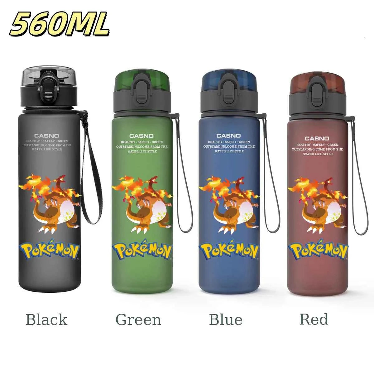 Bouteille d'eau 560 ML Anime Pokémon Pikachu Dracaufeu Miaouss, gourde en plastique portable