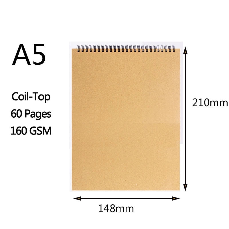 Carnet de croquis (formats A3/A4/A5/8k/16k) à papier épais 160 g/m²