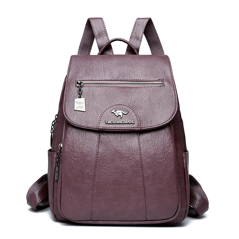 Sac à dos pour femme en cuir souple (5 coloris) – Style vintage.