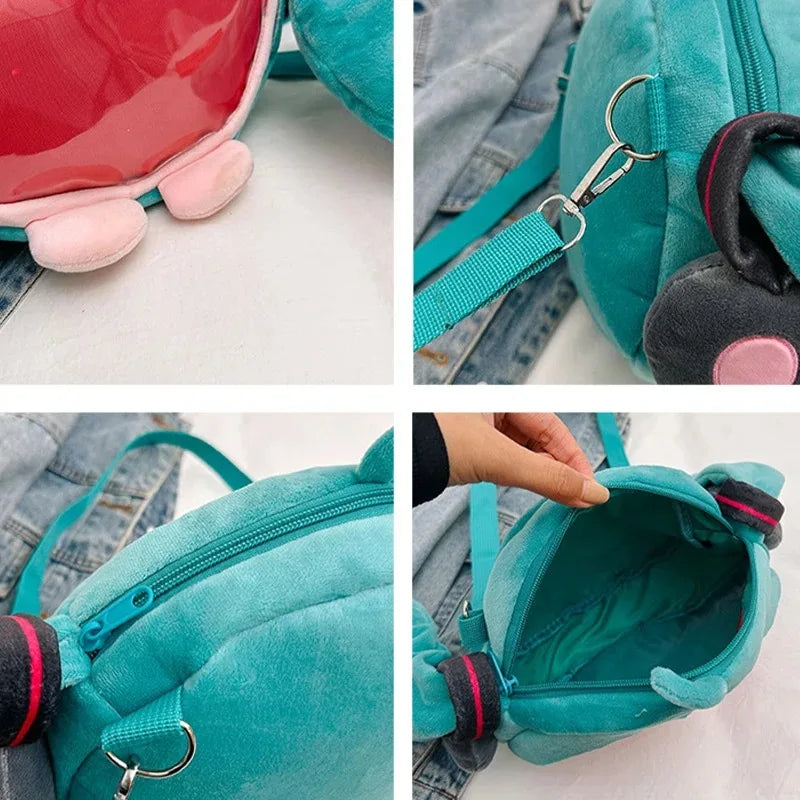 Sac Hatsune Miku – Modèle figurine en peluche « Q » (chibi) kawaii – Sac à bandoulière