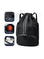 Sac de basketball, sac de natation, sac de rangement femme à séparation sec/humide, sac à dos à cordon pour entraînement