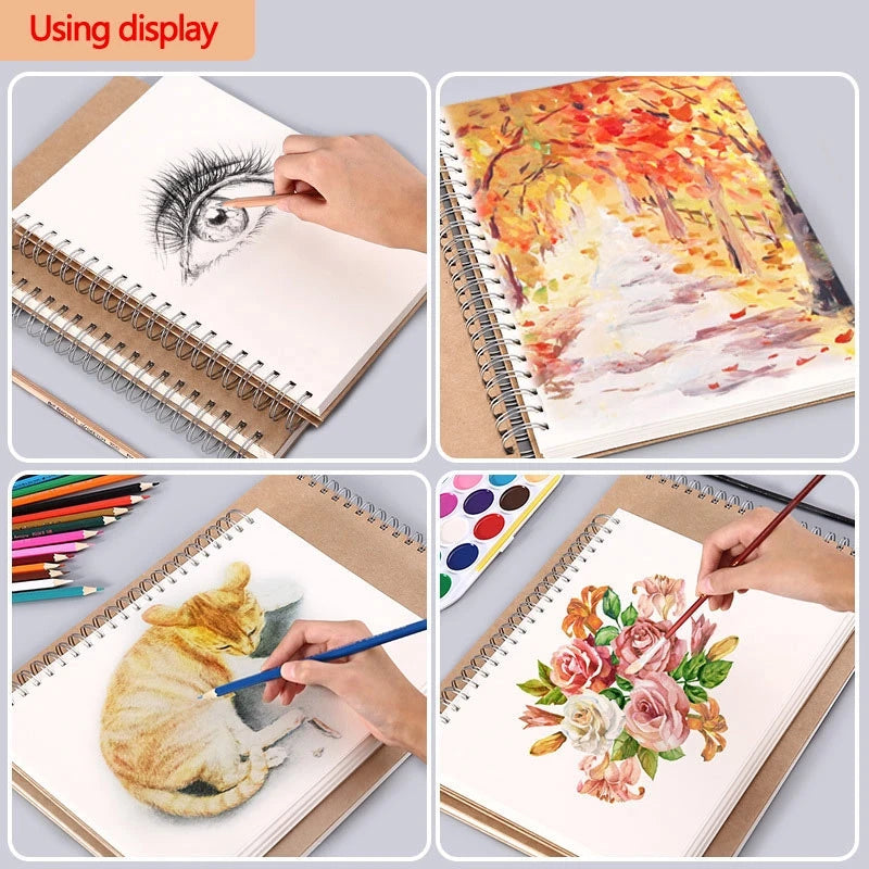 Carnet de croquis (formats A3/A4/A5/8k/16k) à papier épais 160 g/m²