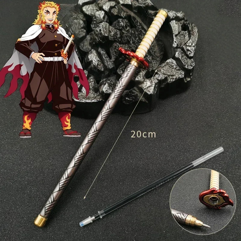Nouveau stylo gel Demon Slayer (17 modèles) – Pointe 0,5 mm, encre noire - Motif Katana
