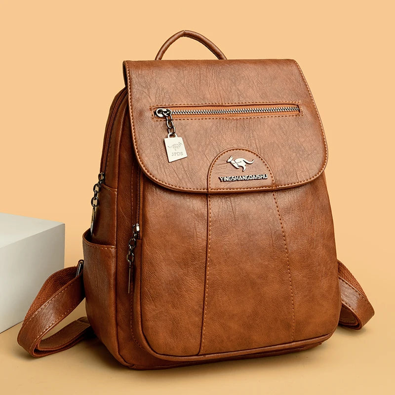 Sac à dos pour femme en cuir souple (5 coloris) – Style vintage.