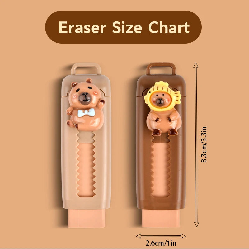 Gomme rétractable Kawaii motif Capybara