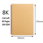 Carnet de croquis (formats A3/A4/A5/8k/16k) à papier épais 160 g/m²