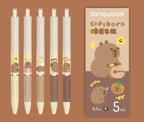 Stylos gel motif capybara – Lot de 6 stylos