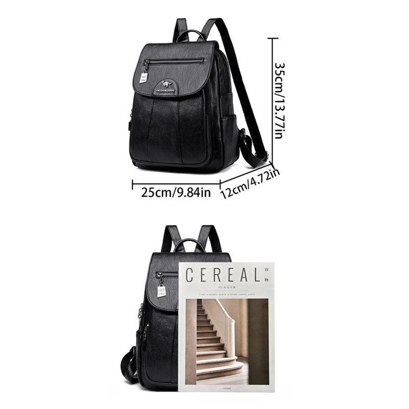 Sac à dos pour femme en cuir souple (5 coloris) – Style vintage.