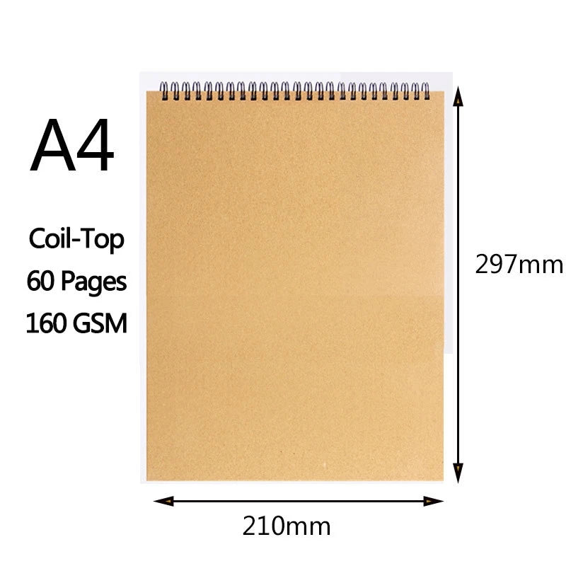 Carnet de croquis (formats A3/A4/A5/8k/16k) à papier épais 160 g/m²