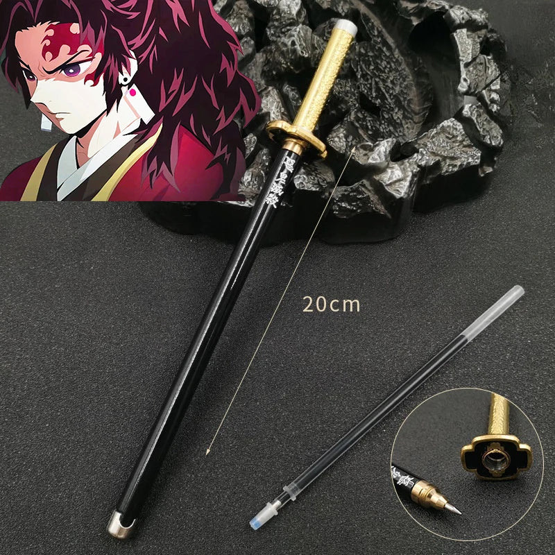Nouveau stylo gel Demon Slayer (17 modèles) – Pointe 0,5 mm, encre noire - Motif Katana