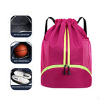 Sac de basketball, sac de natation, sac de rangement femme à séparation sec/humide, sac à dos à cordon pour entraînement