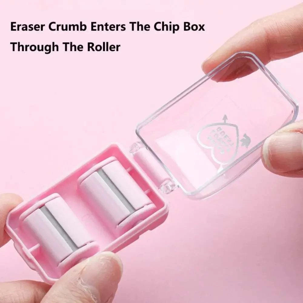 Mini-aspirateur de bureau portable pour ramasser les résidus de gomme.