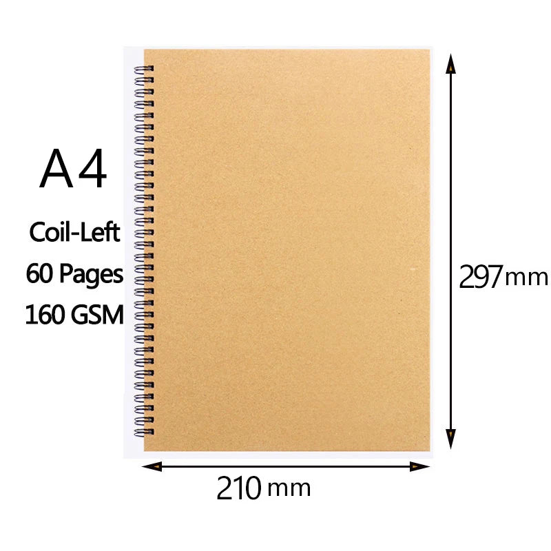 Carnet de croquis (formats A3/A4/A5/8k/16k) à papier épais 160 g/m²