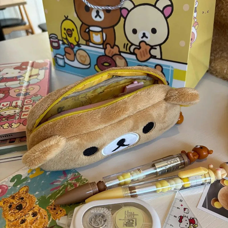 Trousse à crayons Kawaii tendance pour filles – Motif ours mignon.