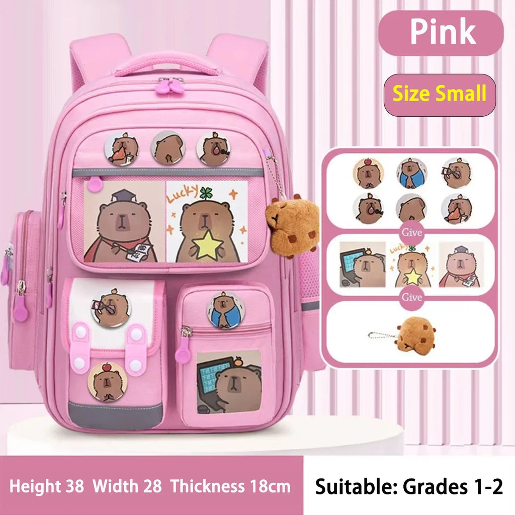 Sac à dos scolaire Capybara imperméable et grande capacité