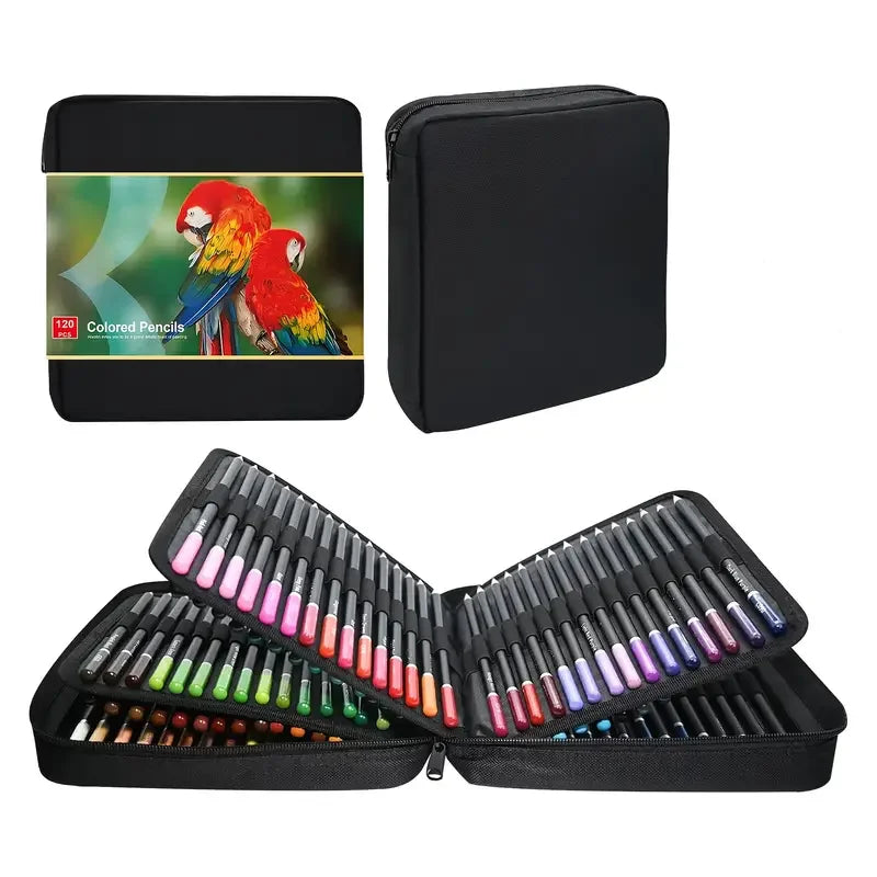 Coffret de 180 crayons de couleur  – Crayons à base d'huile non toxiques pour le dessin d'art, l'esquisse et le coloriage