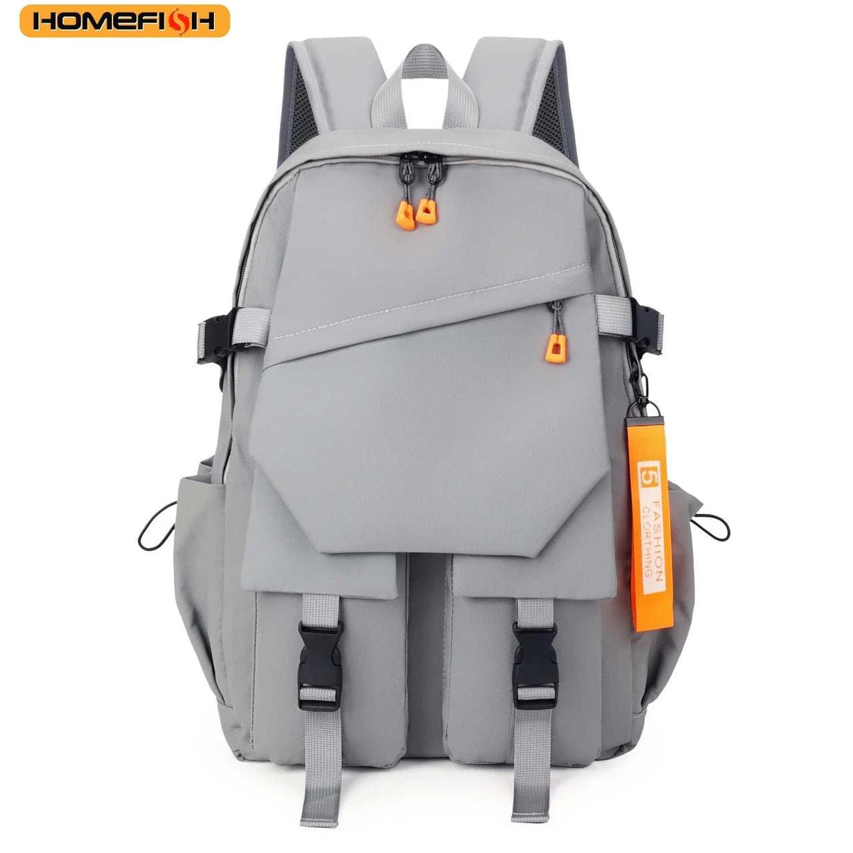 Sac à dos HOMEFISH étanche grande capacité en nylon Oxford pour homme avec compartiment ordinateur et bretelles arquées.
