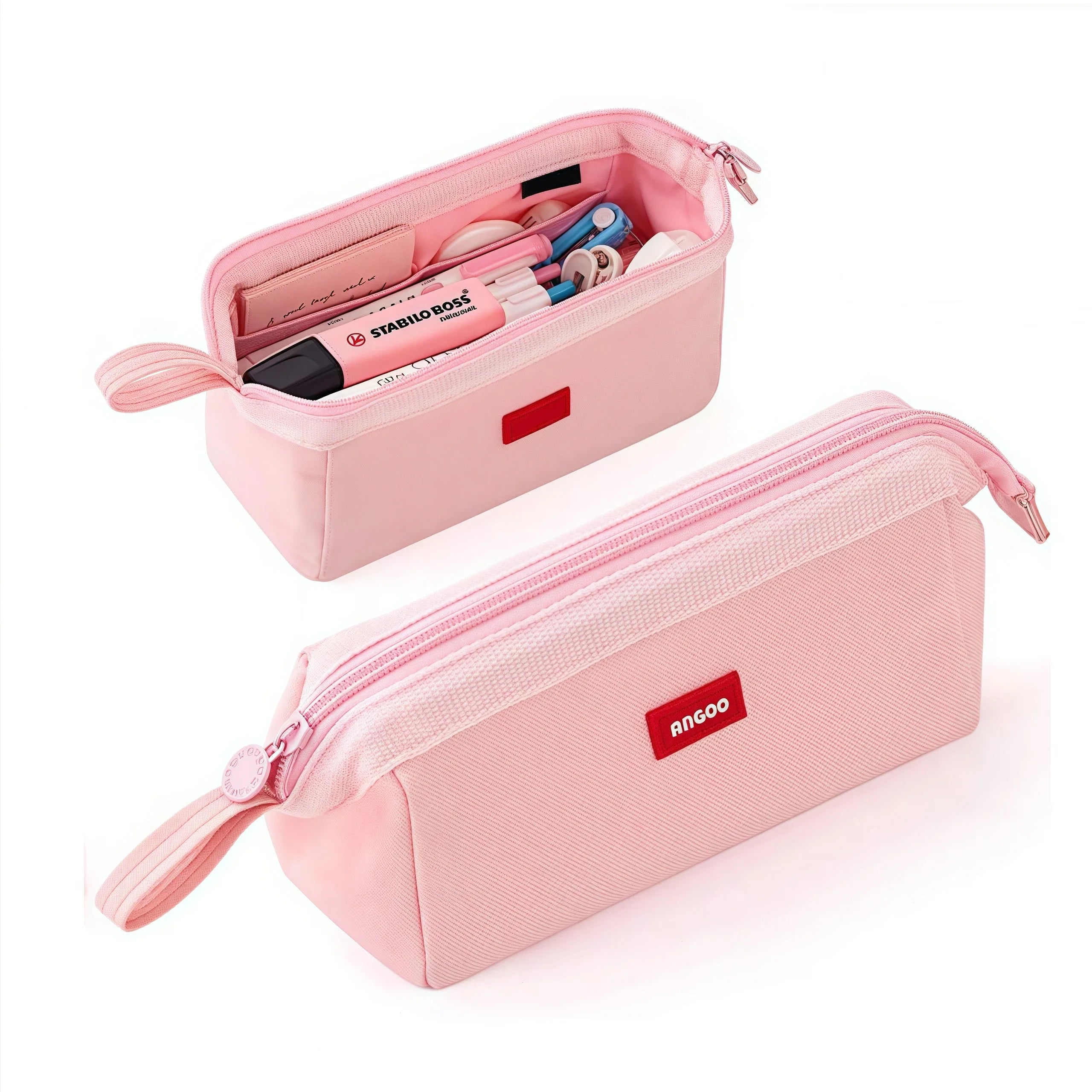 Trousse à crayons avec porte-stylo et étiquette – Trousse de rangement créative
