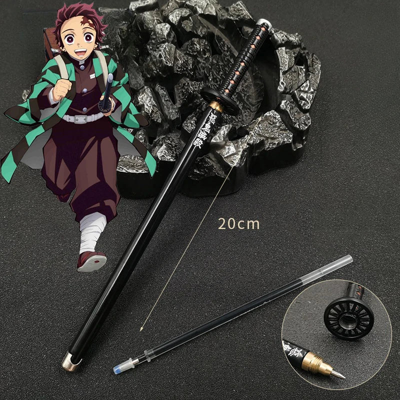 Nouveau stylo gel Demon Slayer (17 modèles) – Pointe 0,5 mm, encre noire - Motif Katana