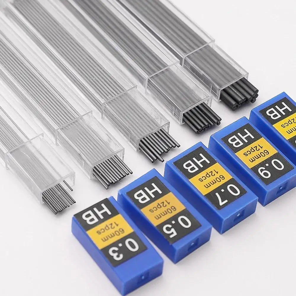 Ensemble de porte-mines métalliques (0,3 mm, 0,5 mm, 0,7 mm, 0,9 mm, 1,3 mm, 2,0 mm) – Mine HB