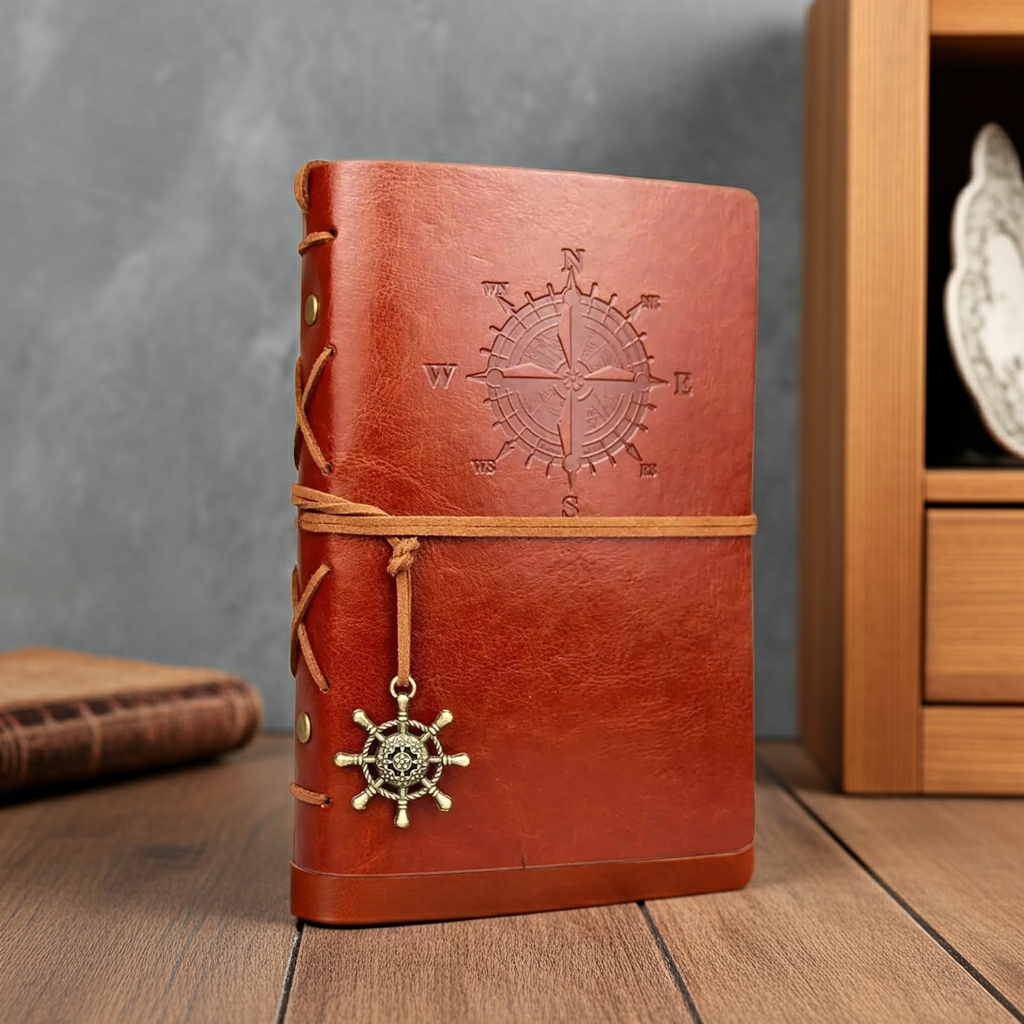 Carnet style rétro – Agenda, classeur et carnet de croquis – Couverture souple en cuir (14 x 10 cm) – coréenne