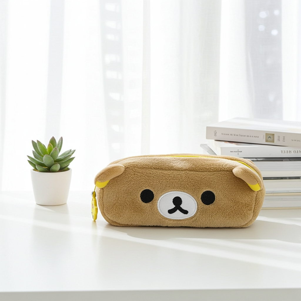 Trousse à crayons Kawaii tendance pour filles – Motif ours mignon.