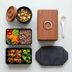 Boîte à lunch compartimentée Untior, style Bento japonais, double compartiment, passe au micro-ondes, pour pique-nique, portable, pour enfants et travailleurs de bureau